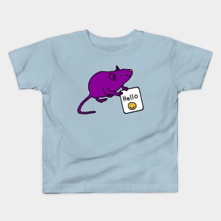 Purple Rat says Hello Kids T-Shirt